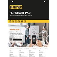 Bi-Office Bloc de papel para Pizarra Rotafolios- A1- Cuadriculado- 20 Hojas por Bloc- con perforación- 55 g-m²- Paquete…